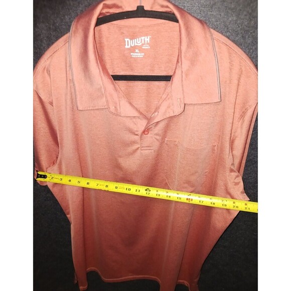 Duluth Trading Co Polo Shirt Men's Extra Large XL Orange Standard Fit Pocket - Picture 4 of 6